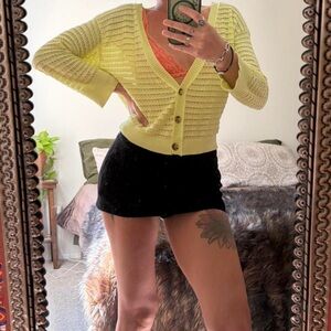 Yellow Knit Cardigan